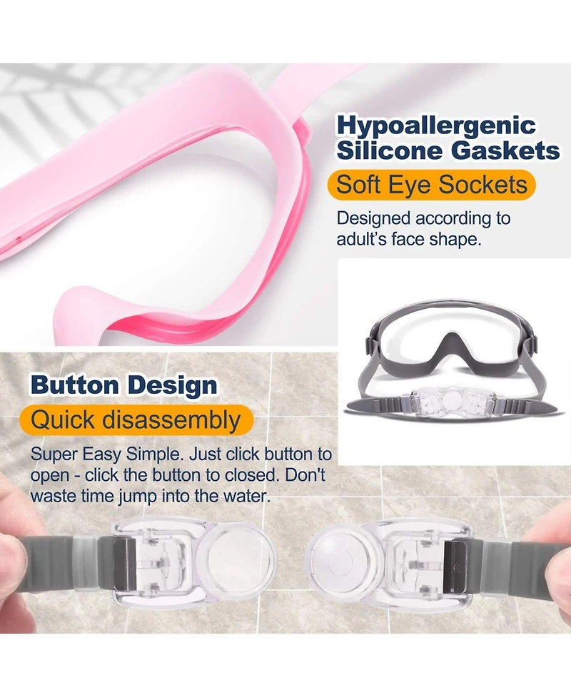 Gnuadz Swim Goggles Wide View Anti-fog Mirrored Lens 2-Pack