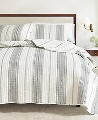 Linery & Co. Farmhouse Stripe Microfiber Quilt Set With Shams