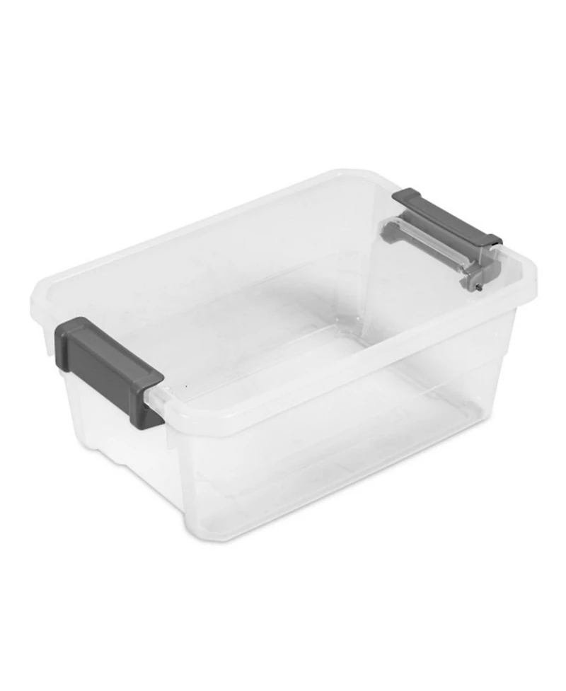 Sterilite 16 Qt Clear Plastic Stacking Storage Containers with Gray Lid (6 Pack)