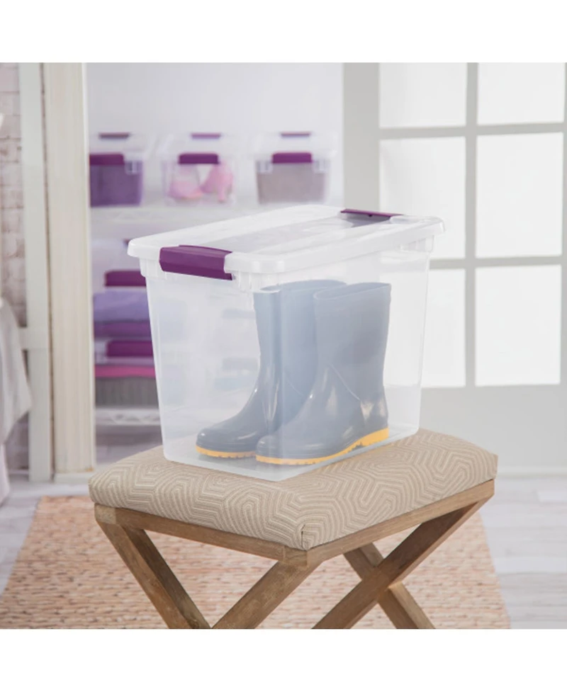 Sterilite 27 Qt ClearView Latch Storage Stackable Bin with Latching Lid, 6 Pack