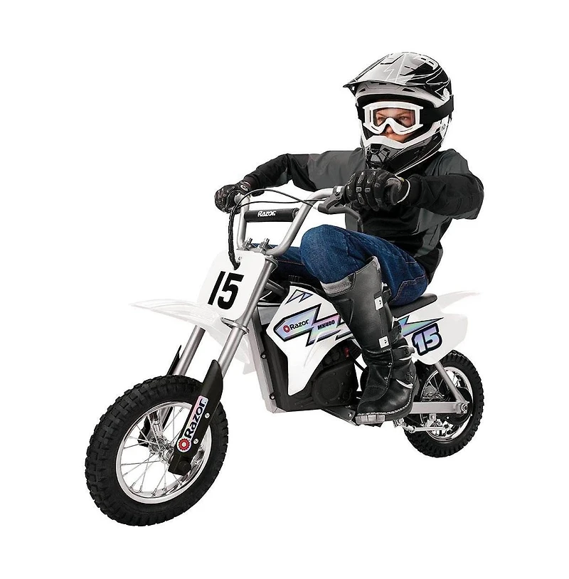 Razor MX400 Dirt Rocket Electric Motocross Motorcycle Bikes, 1 Black & 1 White