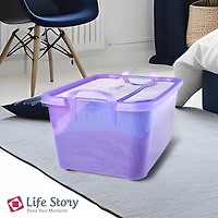 Life Story Purple Stackable Closet & Storage Box 55 Quart Containers (6 Pack)