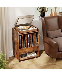 Gouun Record Player Stand with Drawer and Vinyl Record Holder, 20.5 x 14 x 29