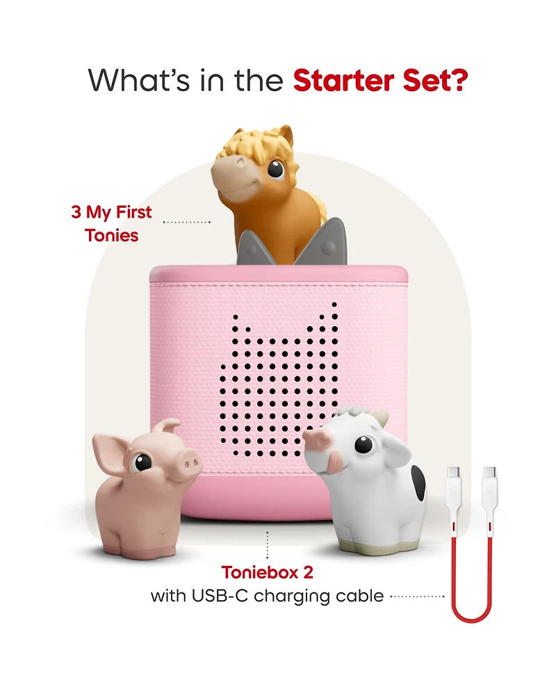 Tonies Toniebox 2 Cloud Pink Starter Set My First Tonies Farm Set