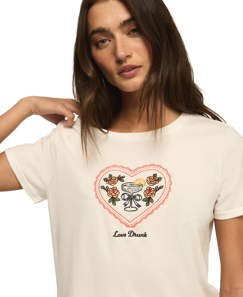 Lucky Brand Women's Love Drunk Classic Crewneck T-Shirt
