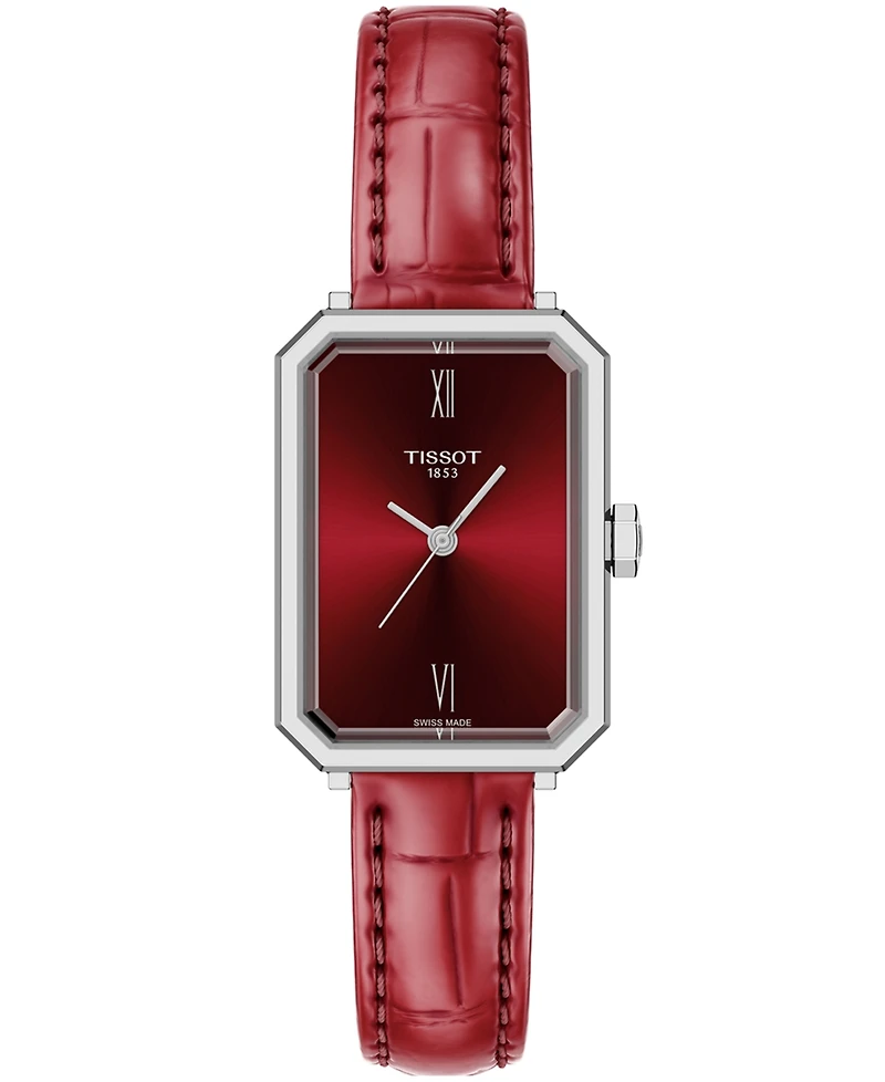Tissot Women's Quartz Red Leather Strap Watch, 21.80mm