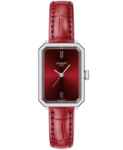 Tissot Women's Quartz Red Leather Strap Watch, 21.80mm