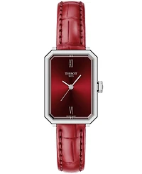 Tissot Women's Quartz Red Leather Strap Watch, 21.80mm