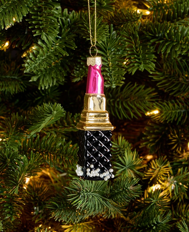 Holiday Lane Beauty Boom Glass Lipstick Ornament, Macy's Exclusive