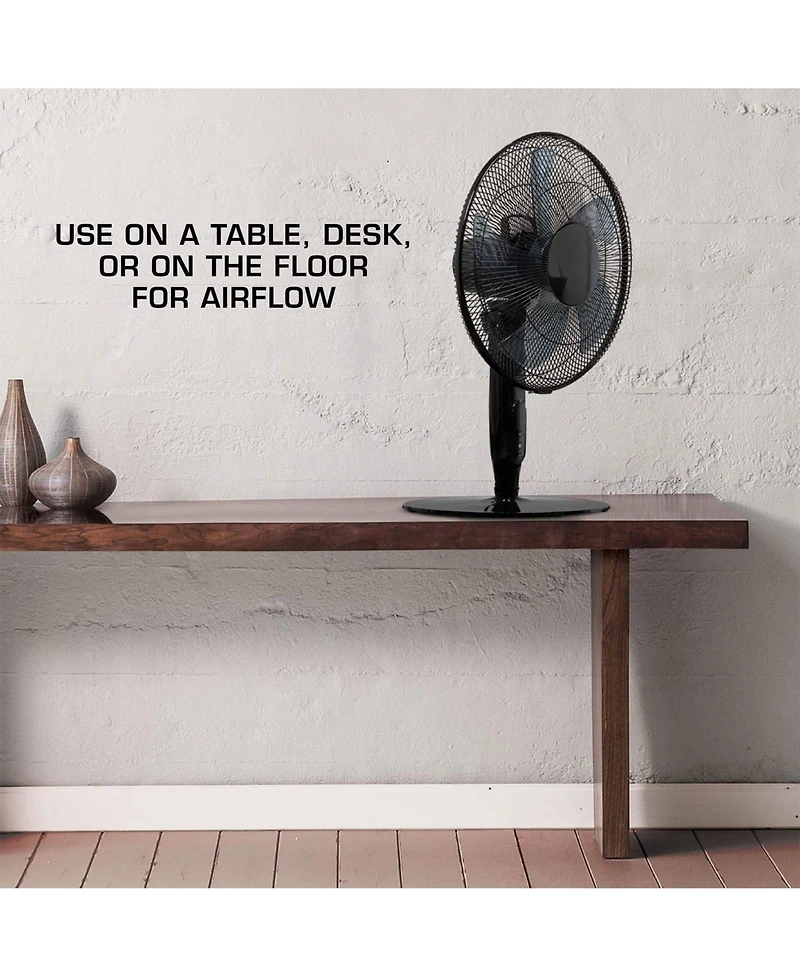 Hurricane 16 Inch Energy Efficient Adjustable Standing Fan w/12 Speed Settings