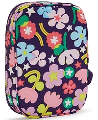Kipling 100 Pens Aqua Flowers Zippered Pen Case