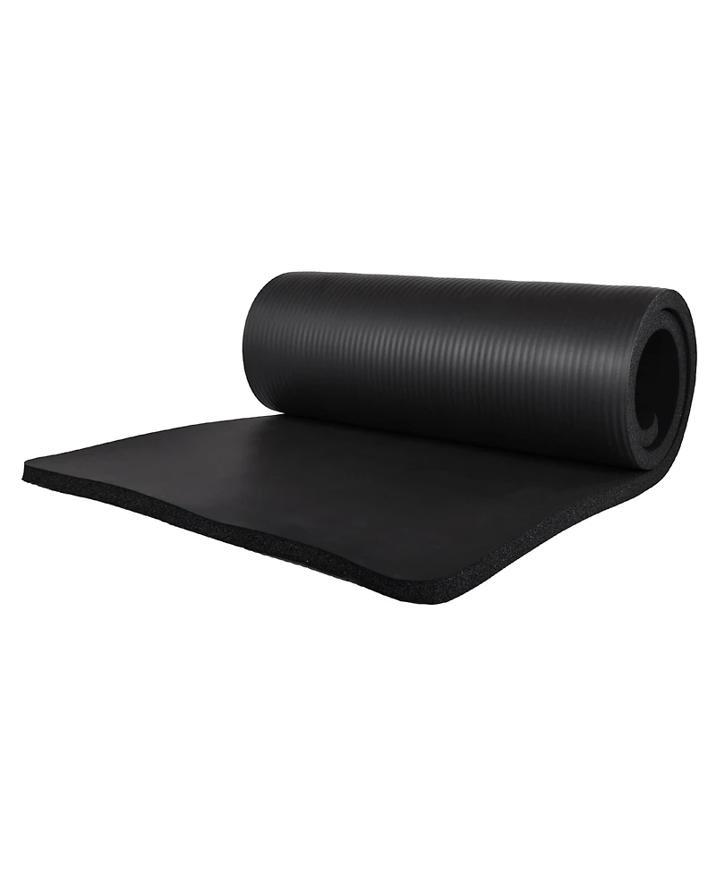 BalanceFrom Fitness 7 Piece Yoga Set with Mat, Stretch Strap, & Knee Pad, Black