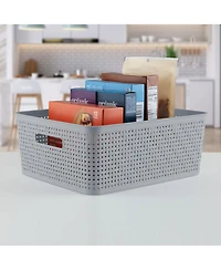 Sterilite 14'' x 11.5'' x 5'' Woven Rectangular Short Basket Organizer (6 Pack)
