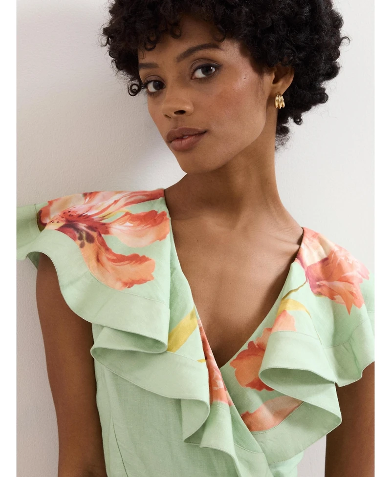 Phase Eight Women's Matilda Ruffle V-Neck Floral Dress