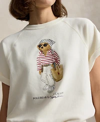 Polo Ralph Lauren Women's Island Fleece Bear Short-Sleeve Crewneck Sweatshirt