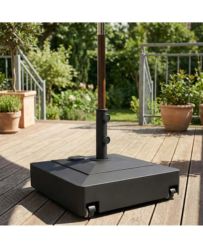 Outsunny Patio Umbrella Base Sd with Wheels for 1.38/1.5/1.89" Pole,