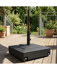 Outsunny Patio Umbrella Base Sd with Wheels for 1.38/1.5/1.89" Pole,