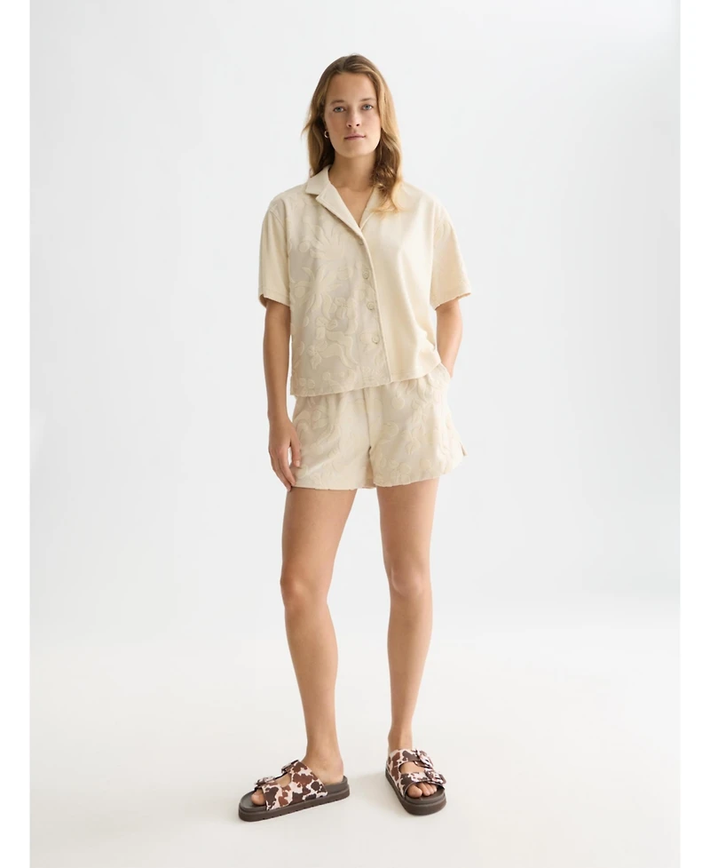 Scotch & Soda Women's Towelling Short Sleeved Shirt