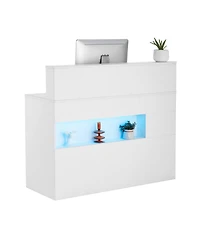 Gouun Led Reception Desk with Drawers and Power Outlets