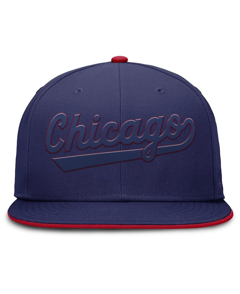 Nike Men's Blue Chicago Cubs Dri-fit Round Bill True Fitted Hat