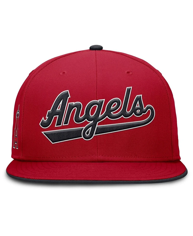 Nike Men's Red Los Angeles Angels Primetime Dri-fit Round Bill True Fitted Hat
