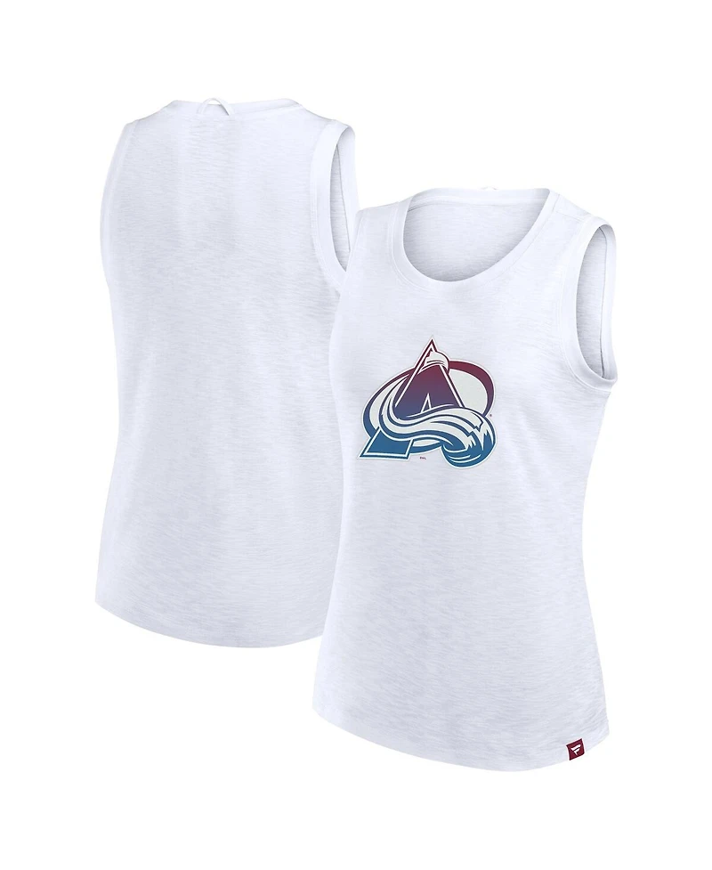 Fanatics Women's White Colorado Avalanche Slub Tank Top