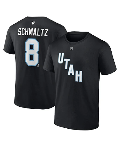 Fanatics Men's Nick Schmaltz Black Utah Mammoth Authentic Stack Name Number T-Shirt