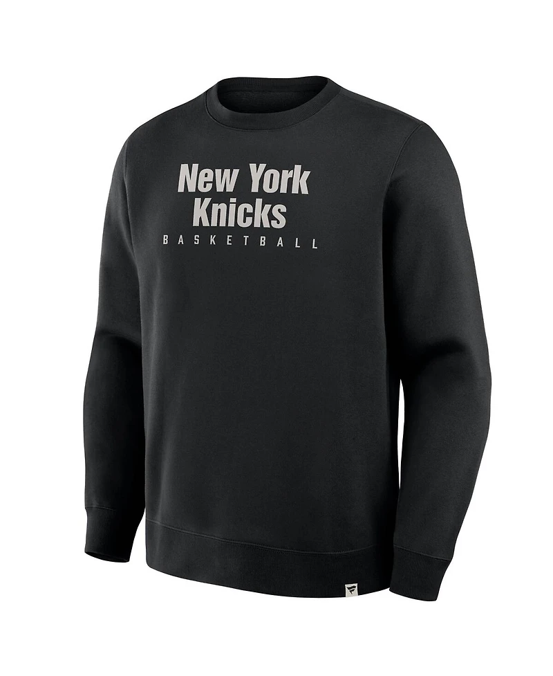 Fanatics Men's Black New York Knicks Crossover Collection Defensive Rotation Drill Premium Pullover Sweatshirt