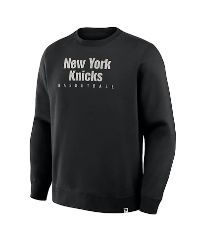 Fanatics Men's Black New York Knicks Crossover Collection Defensive Rotation Drill Premium Pullover Sweatshirt