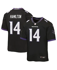 Nike Big Boys and Girls Kyle Hamilton Black Baltimore Ravens Alternate Game Jersey