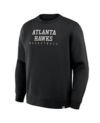 Fanatics Men's Black Atlanta Hawks Crossover Collection Defensive Rotation Drill Premium Pullover Sweatshirt