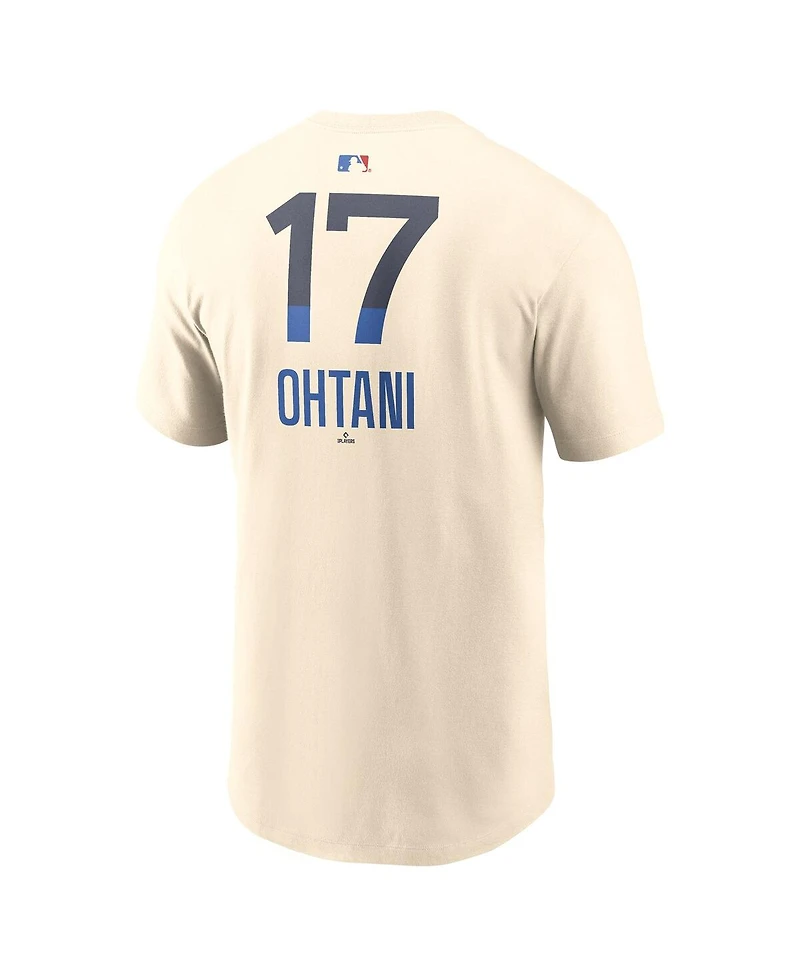 Nike Men's Shohei Ohtani Natural Los Angeles Dodgers City Connect Name Number T-Shirt