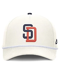 Nike Men's Cream San Diego Padres Cooperstown Rise Adjustable Hat