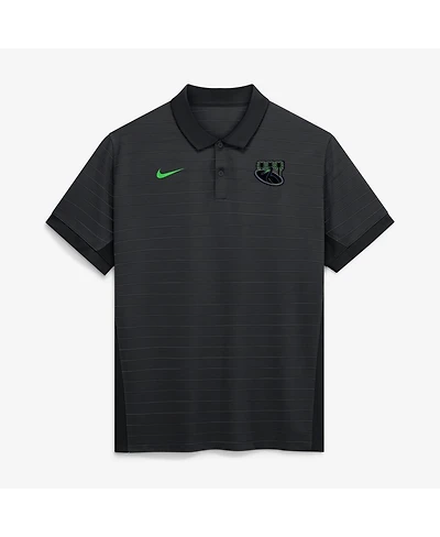 Nike Men's Black/Anthracite Tampa Bay Rays Authentic Collection City Connect Striped Victory Dri-fit Polo Shirt