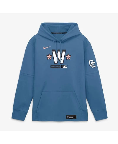 Nike Men's Blue Washington Nationals Authentic Collection City Connect Therma-fit Hoodie