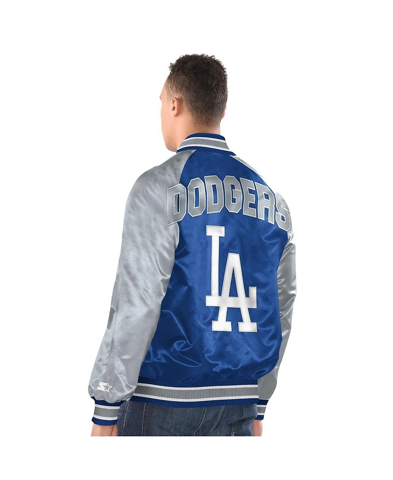 Starter Men's Royal/Gray Los Angeles Dodgers Raglan Blitz Varsity Jacket