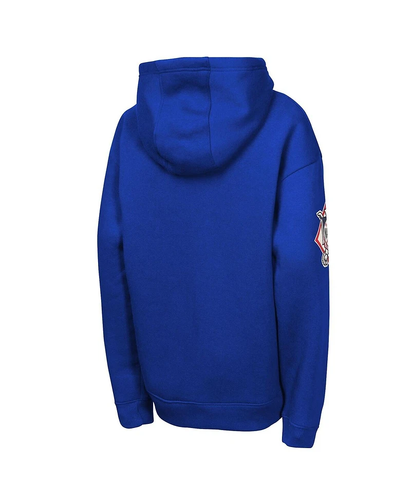 Outerstuff Big Boys and Girls Royal Chicago Cubs Premium Sweep Fleece Hoodie