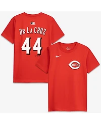 Nike Big Boys and Girls Elly De La Cruz Red Cincinnati Reds Name Number T-Shirt