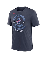 Nike Men's Heather Navy Chicago Cubs Electric Bear Tri-Blend T-Shirt