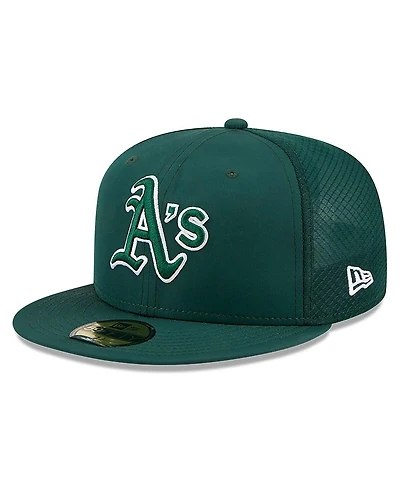 New Era Men's Green Athletics 2026 Batting Practice 59FIFTY Fitted Hat