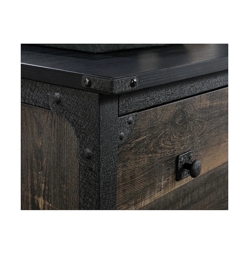 Sauder Foundry Road File Cabinet, Carbon Oak finish