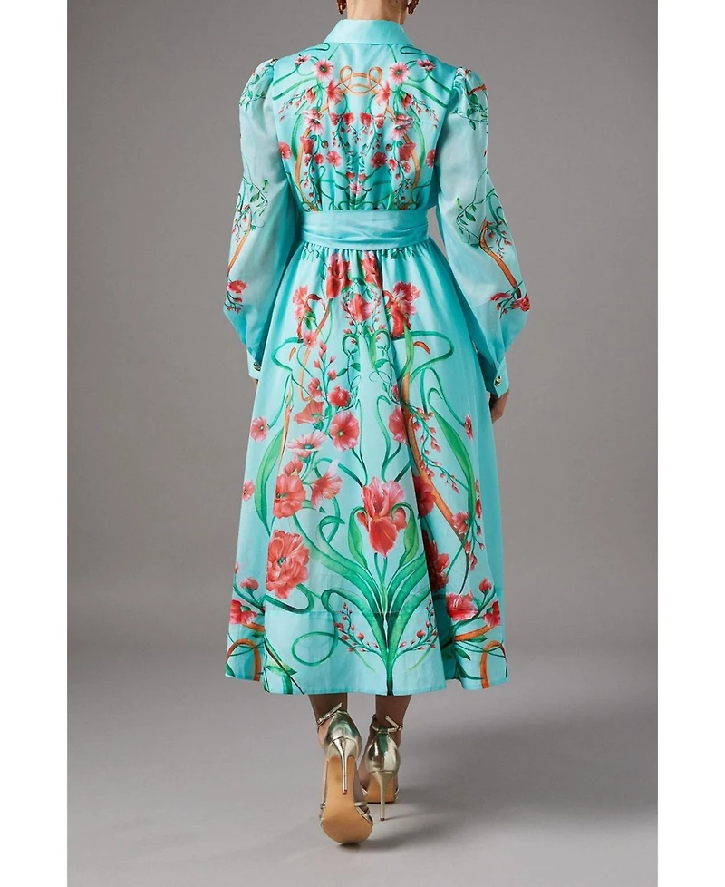 Coast Women's Border Print Organza Shirt Dress