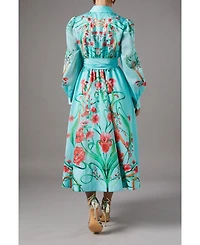 Coast Women's Border Print Organza Shirt Dress
