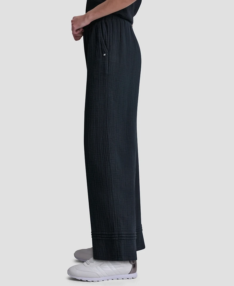Dkny Jeans Petite Smocked Encased Elastic Waistband Ankle Length Pants