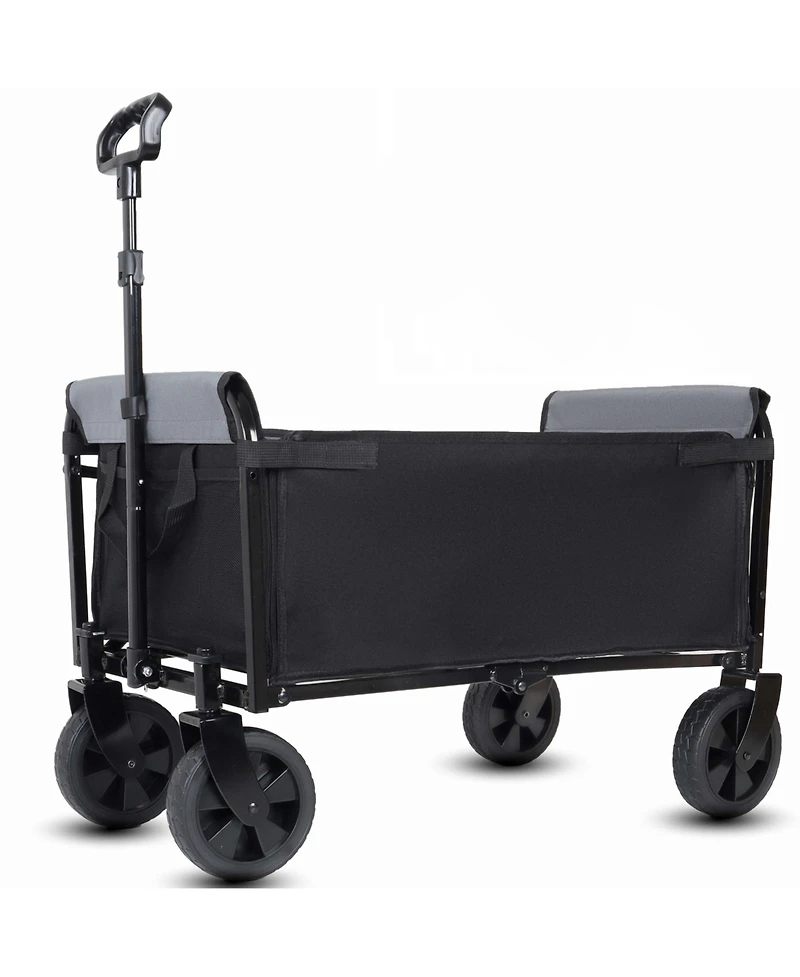 Mondawe 3-in-1 Lightweight Collapsible Utility Carts - Storage Wagon/Trunk Organizer/Pet Wagon w/ 360degree(s) All-Terrain Wheels