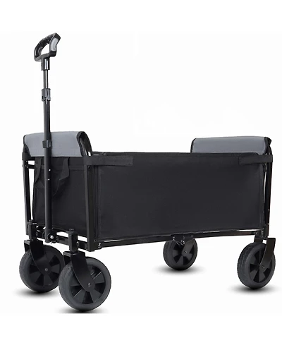 Mondawe 3-in-1 Lightweight Collapsible Utility Carts - Storage Wagon/Trunk Organizer/Pet Wagon w/ 360degree(s) All-Terrain Wheels