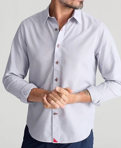 UNTUCKit Men's Regular Fit Long Sleeve Wrinkle Free Rubican Shirt