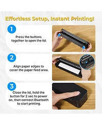 Swifint Portable A4 Thermal Printer, D830 Wireless Bluetooth Inkless Printer, Mobile Printer Compatible with iOS Android and Pc