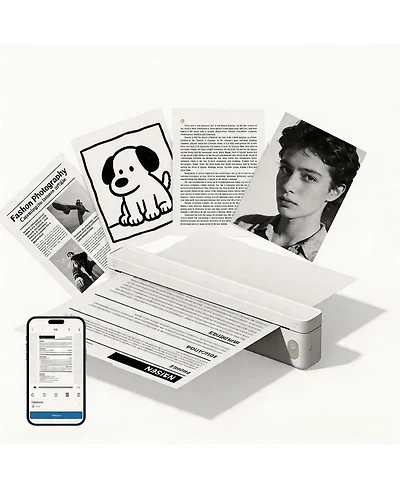 Swifint Portable Thermal Printer, Compatible with Ios Android Laptop, Pocket-Sized Mobile Printer for Office Home School