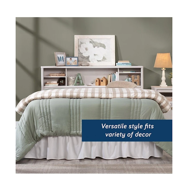 Sauder Dover Edge Full/Queen Bookcase Headboard, Glacier Oak Finish
